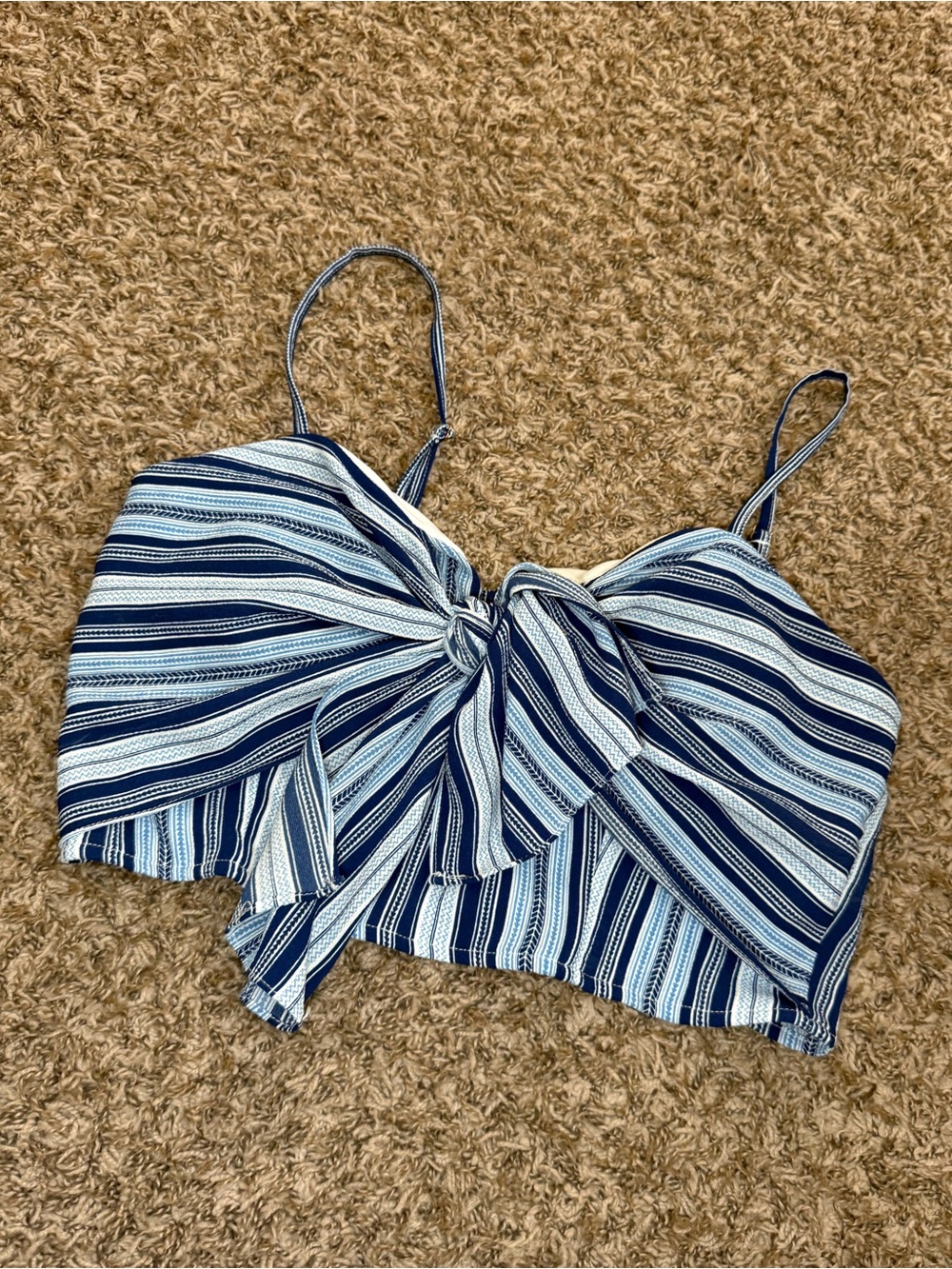 Windsor Navy & White Striped Tie-Front Too